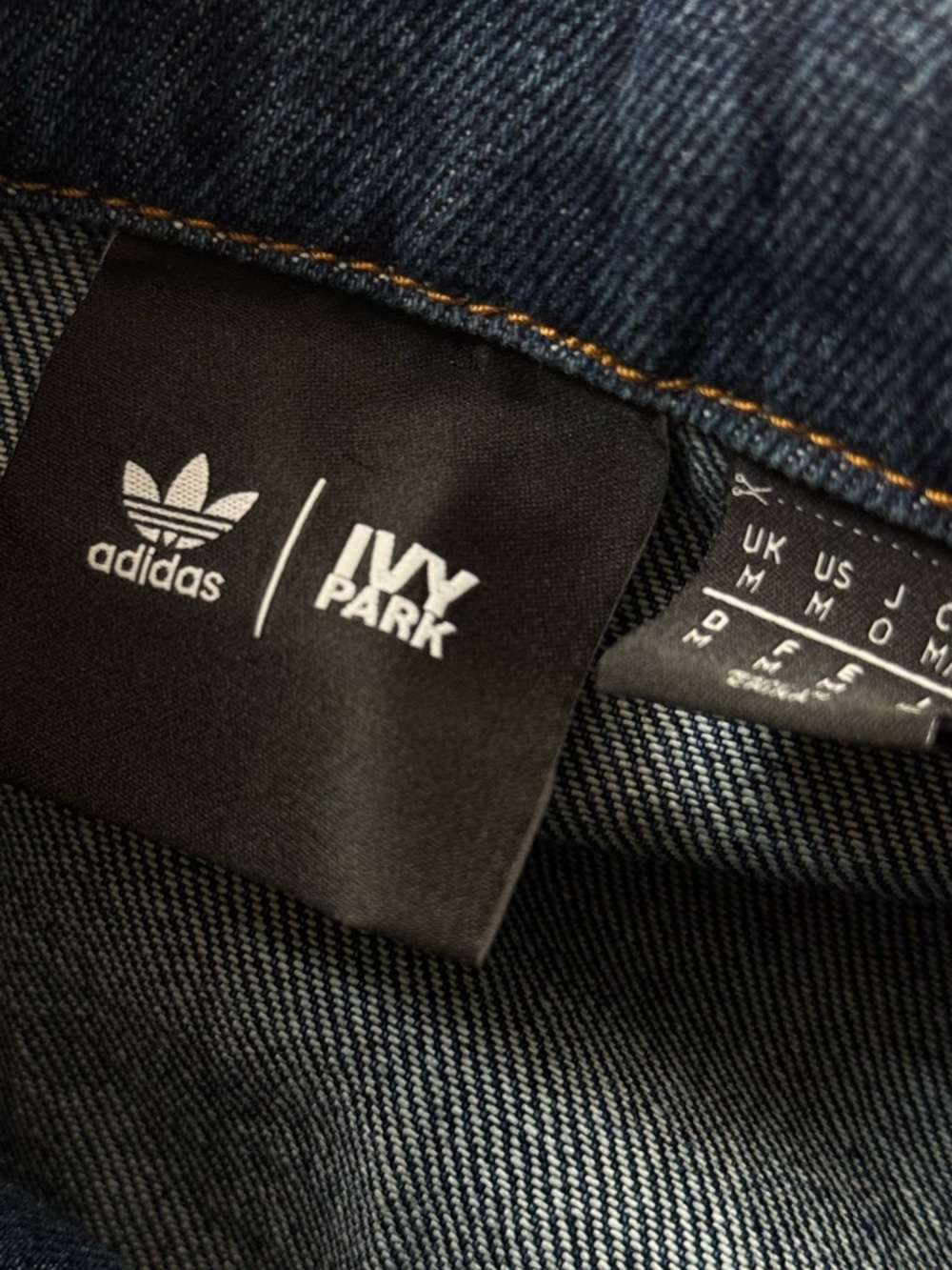 Adidas X IVY PARK Denim Jacket with Light Blue Striped Sleeves - Picture 5 of 6